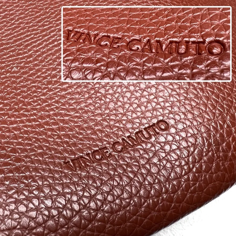 ❌SOLD❌ Vince Camuto Vegan Pebbled Faux Leather Tote Laptop Bag Brown Black - Picture 3 of 17